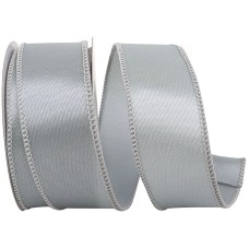 1.5 Inch Silver Satin Ribbon With Wired Edges, 10 Yard Spool (1 Spool) SALE ITEM